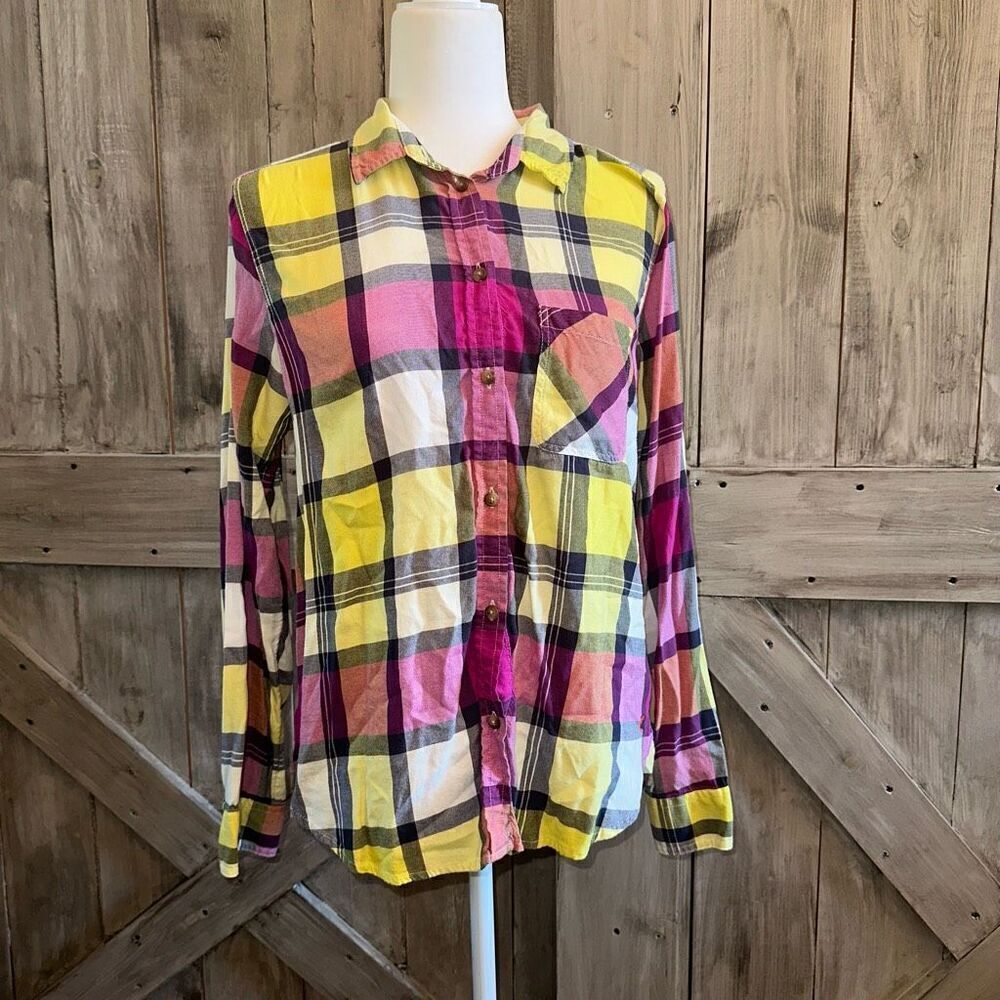 American Eagle Vintage Boyfriend Plaid Flannel Shirt